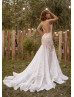 Luxury Ivory Beaded Lace Sequined Tulle Wedding Dress With Nude Lining